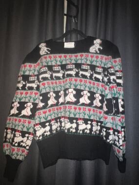 Ugly Christmas Sweater Xmas Size Large Dog